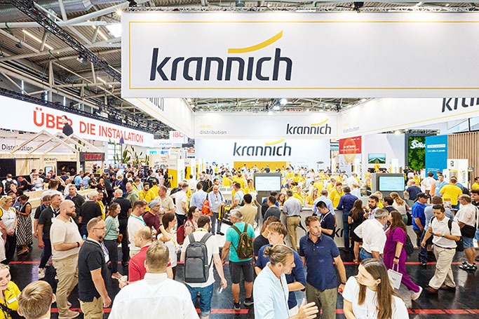 Messestand der Firma krannich auf der Smarter E 2026 mit starkem Besucherandrang